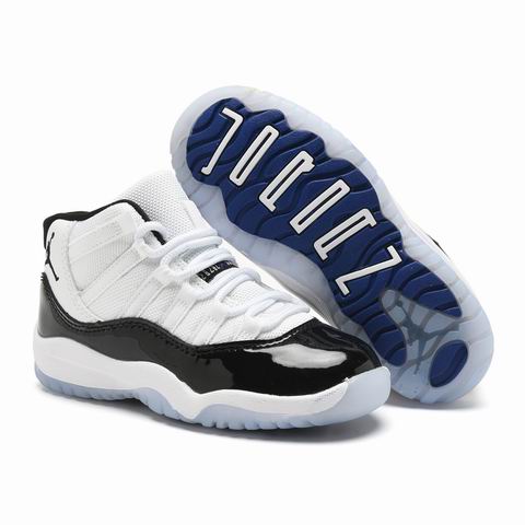 Nike Air Jordan 11 Youth Kids Shoes Size28-37 White Black-22